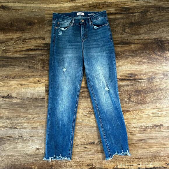 NICOLE MILLER High Rise Soho Slim Straight Cut off Jeans Washed Blue Sz 4 EUC - Picture 3 of 14
